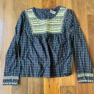 J. Crew plaid blouse NWT